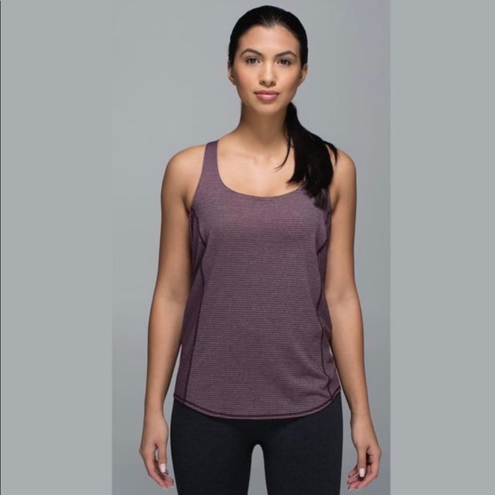 LULULEMON Wild Tank  Black Cherry Electric Coral Size 6 - Picture 3 of 10